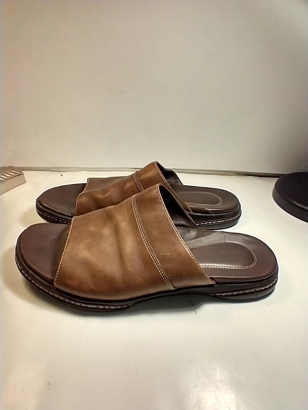 Cole Haan Brown Leather Casual Slide Sandals Men's sz 10.5M. - Picture 4 of 12